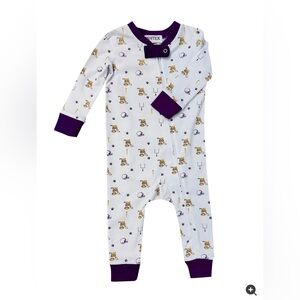 ISHTEX Infant Pima Purple Tiger Playsuit/Sleeper - 18M